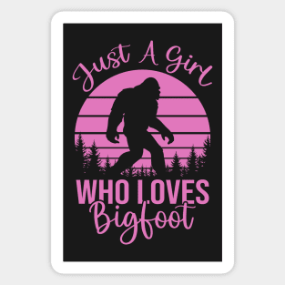 Just a Girl Who Loves Bigfoot - Pink Bigfoot Design Sticker